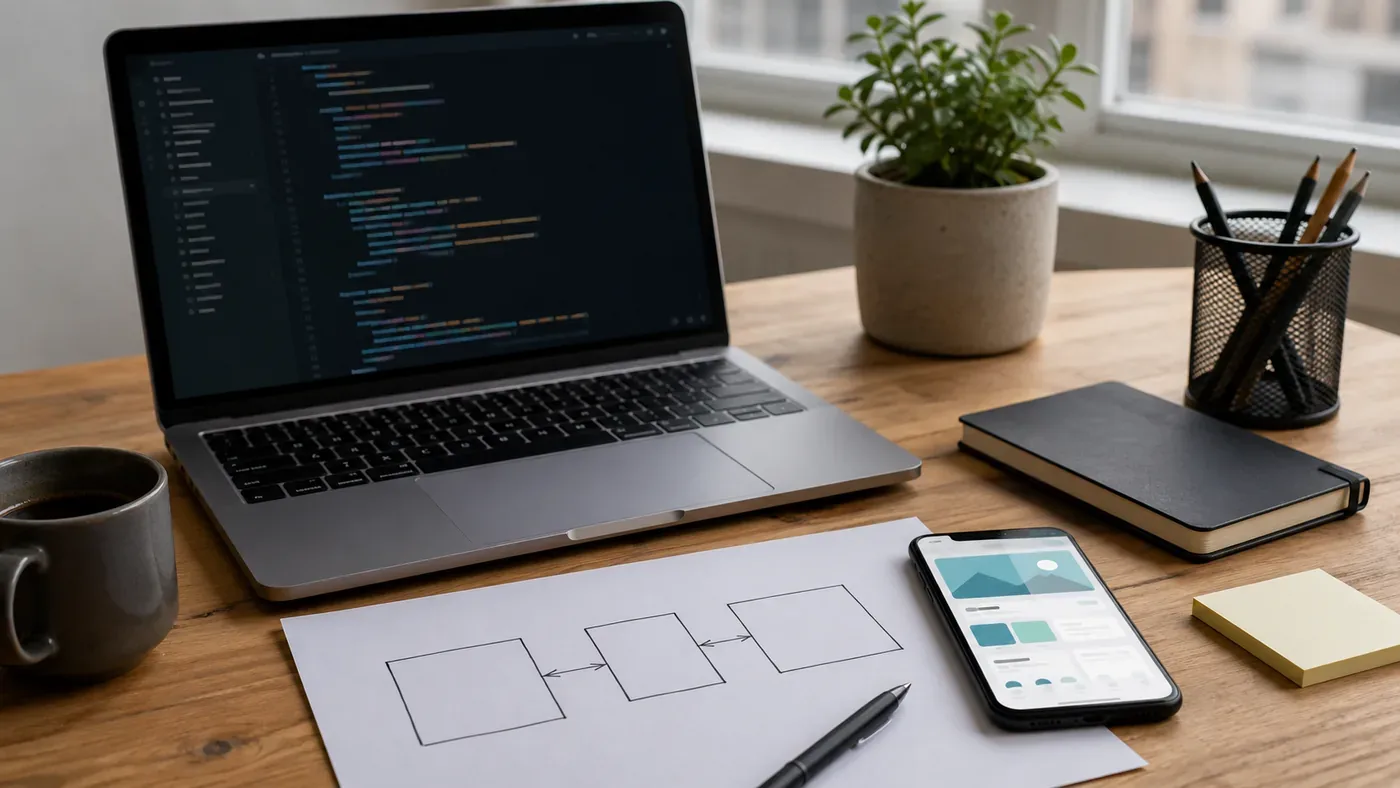 开发桌面上的 Flutter 宿主、合同 SDK 与 Vue H5 混合架构草图